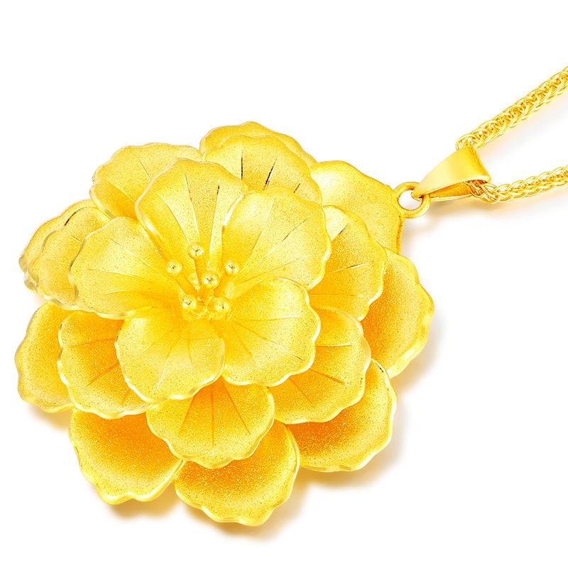 [Ready Stock]Fashion Unique Gold-Plated Flower Pendant Necklace