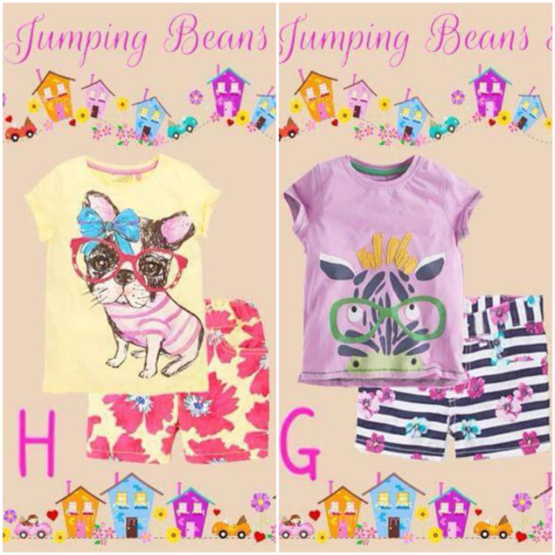 Baju Setelan Anak Perempuan Impor motif Zebra, Doggie ukuran 1-5tahun