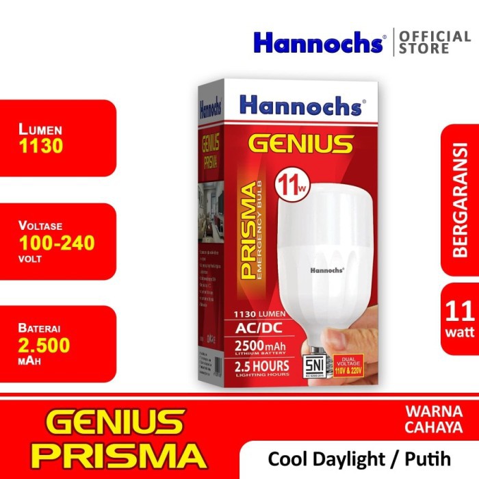 Lampu Emergency Hannochs LED Genius Prisma 11W