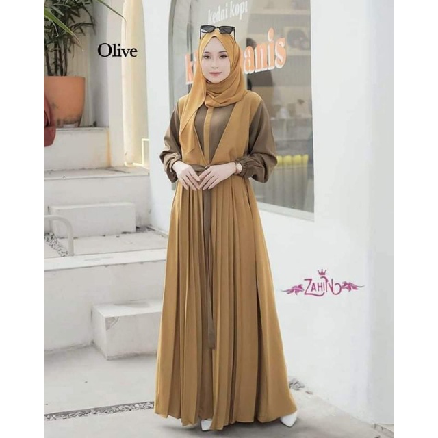 GAMIS CANTIK LAURA DRESS ORI BY ZAHIN GAMIS ITYCREPE TERBARU KEKINIAN