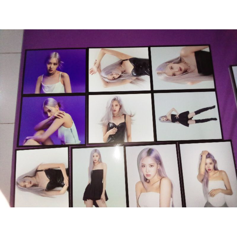 (set) blackpink vinyl lp limited edition postcard rose set