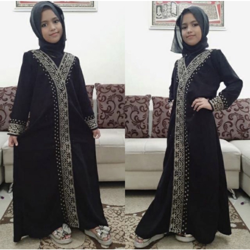 GAMIS SYARI ABAYA ANAK KIMONO JALABIYAH PLUS PASMINA COD