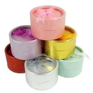 

12 PCS Random Color 5x5cm Round and 4x4cm Square Shape Cutely Small Gift Box for Ring Earrings