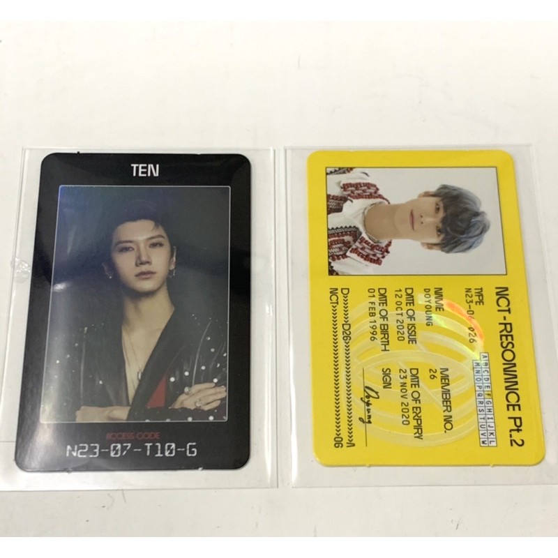 NCT 2020 Access card id card (ten & doyoung)