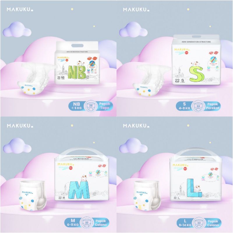 Makuku diapers slim fit | comfort fit - popok bayi sap | disposible diapers