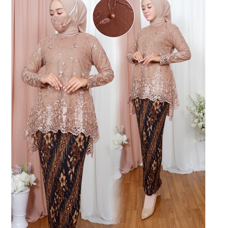 [WED.10Jn22e] SET KEBAYA TULLE MIKHA - KEBAYA MODIS KEKINIAN - KEBAYA CANTIK - MODEL KEBAYA 2022 - K