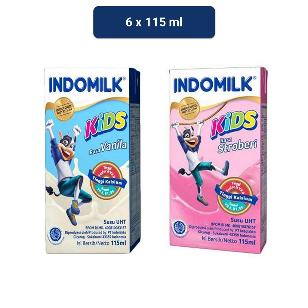 

Indomilk Susu UHT Kids Vanila & Strawberry 80 x 115 mL