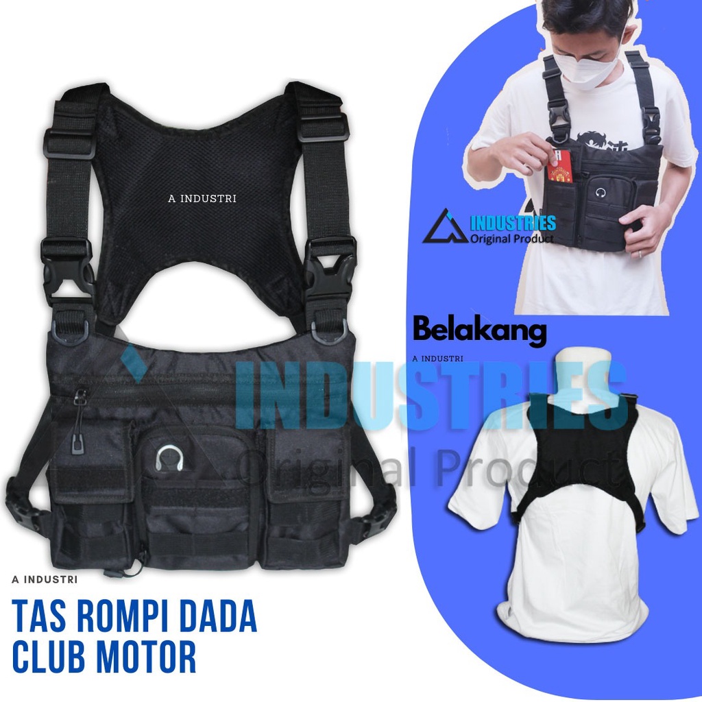 Chest Bag Tas Dada Anti Maling Tas Dada Pria Wanita Waterproof Tas Dada Simple Multifungsi 2 Model Bisa Slempang Bisa Gendong Tas Pelindung Dada Motor Biker Tas Dada Tactical Outdoor Tas Dada Rompi Model Depan Sporty Hip Hop Korea Tas Bahu 2 In 1 Original