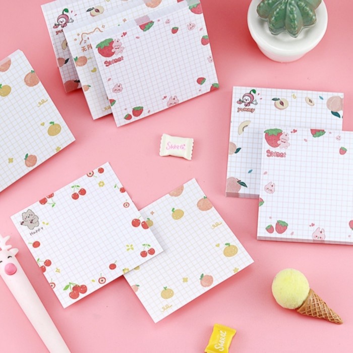 

Sticky Notes / Memo Tempel Motif Kartun dan Buah-Buahan (80 Lembar)