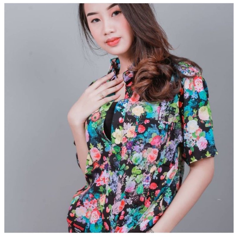 KEMEJA FLORAL HEM PANTAI HEM TROPICAL HEM RACERTEES 100% ORIGINAL