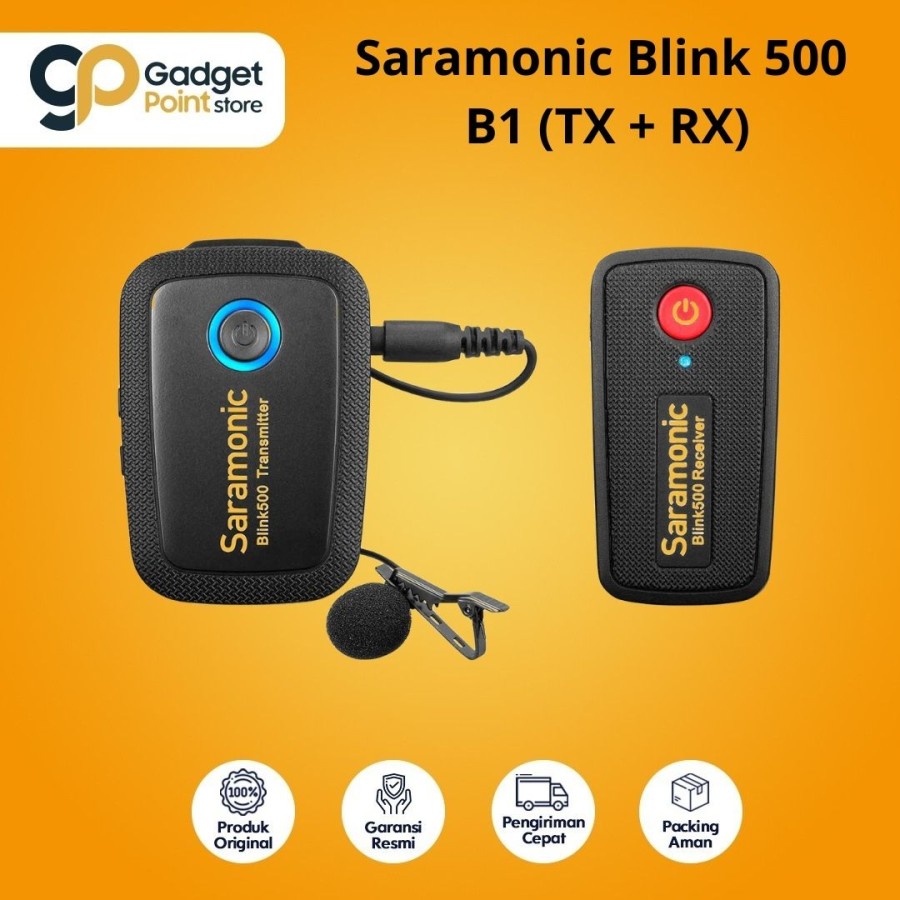 Mic Youtuber Wireless Saramonic Blink 500 B1 (TX + RX) - Garansi 2 Tahun