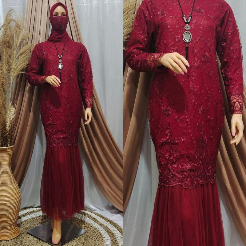 GAMIS KEBAYA TUTU DUYUNG SLIM/GAMIS TULLE/GAMIS KEBAYA PESTA TERBARU &amp; TERLARIS