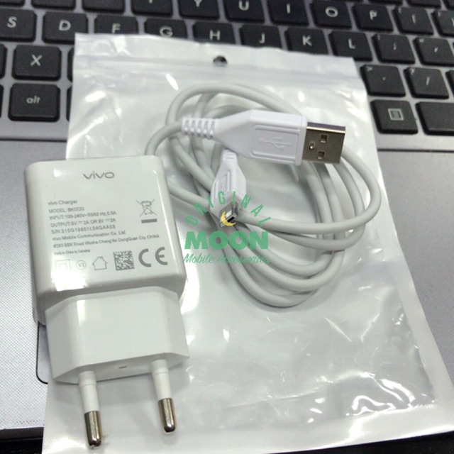 Charger vivo 2a 9v fast charging original 100 ori new kabel data micro usb v3 bk0720