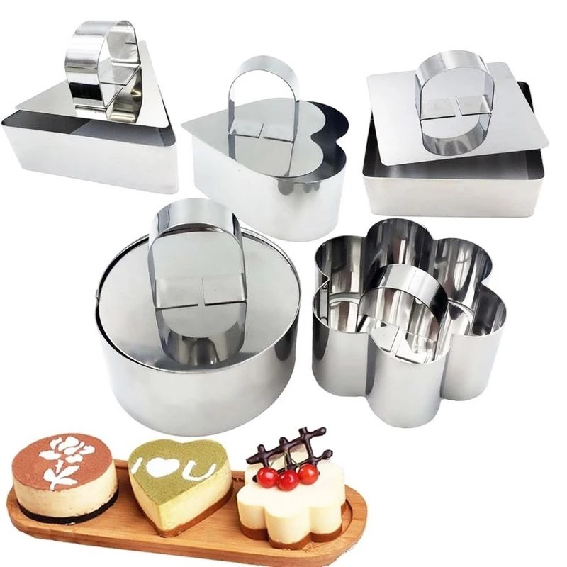 Ready stock Stainless Steel Round Cake Molds / Square Dessert Mousse Cake Ring Mold