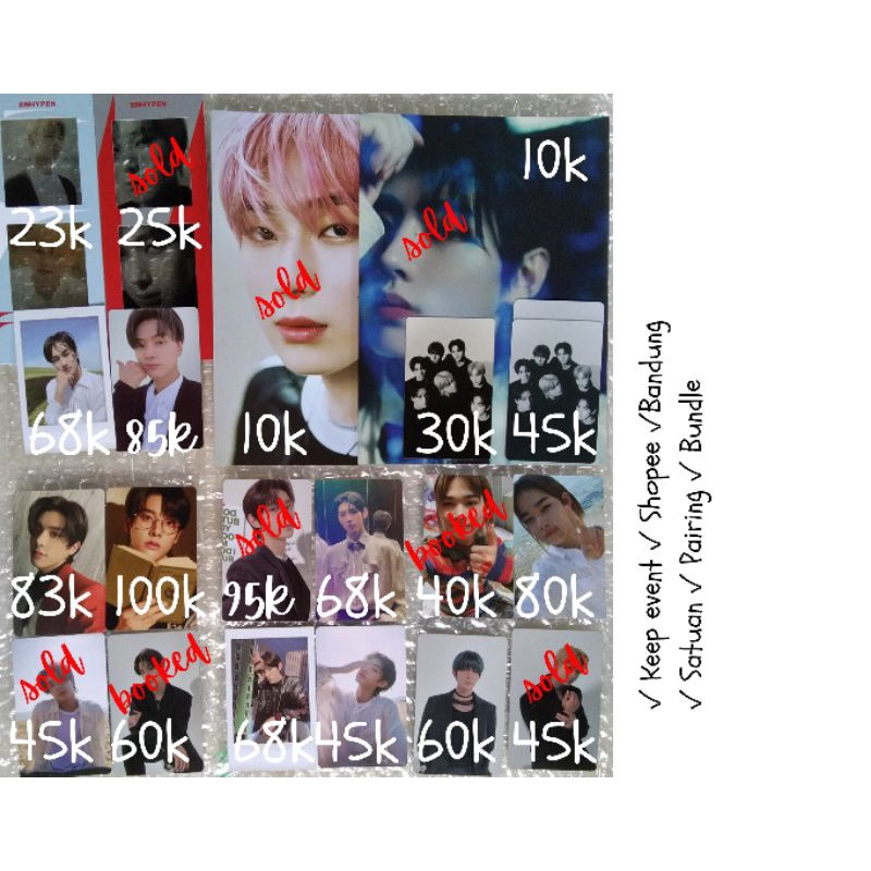 PHOTOCARD PC ENHYPEN - HEESEUNG JAY JAKE SUNGHOON SUNOO JUNGWON NI-KI [JASMER, ESSE, HOLO] D:D D:A D