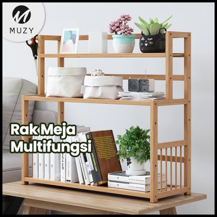 Muzy Rak Buku Kayu Rak Meja Stationery Desktop Storage Rak Buku Hrb106
