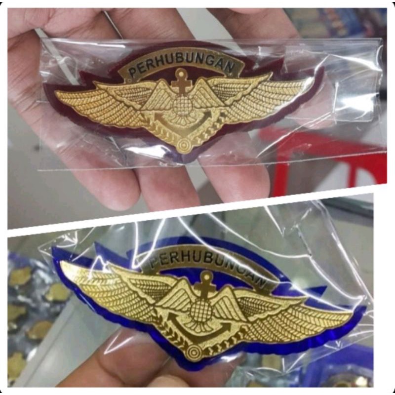 Jual Pin Wing Perhubungan Mika Magnet Lis Merah Dan Biru | Shopee Indonesia