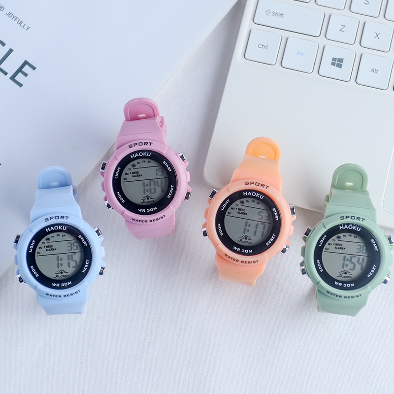 Jam Tangan Sport Digital Rubber Wanita Dan Pria Dial Bulat / Jam Tangan Wanita Digital Strap Rubber