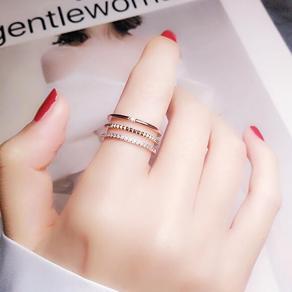 [ Model Baru ] Cincin Titanium Mini Korea Wanita Fashion Cocok Untuk pesta hadiah trend kini CK093