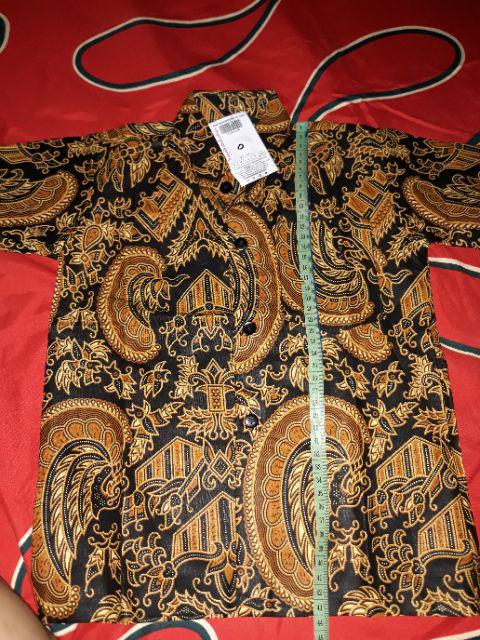 Hem Kemeja Anak Batik Motif Keren Coklat Hitam Kerang Halus Seragam