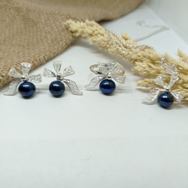 set perak kendari mutiara tawar