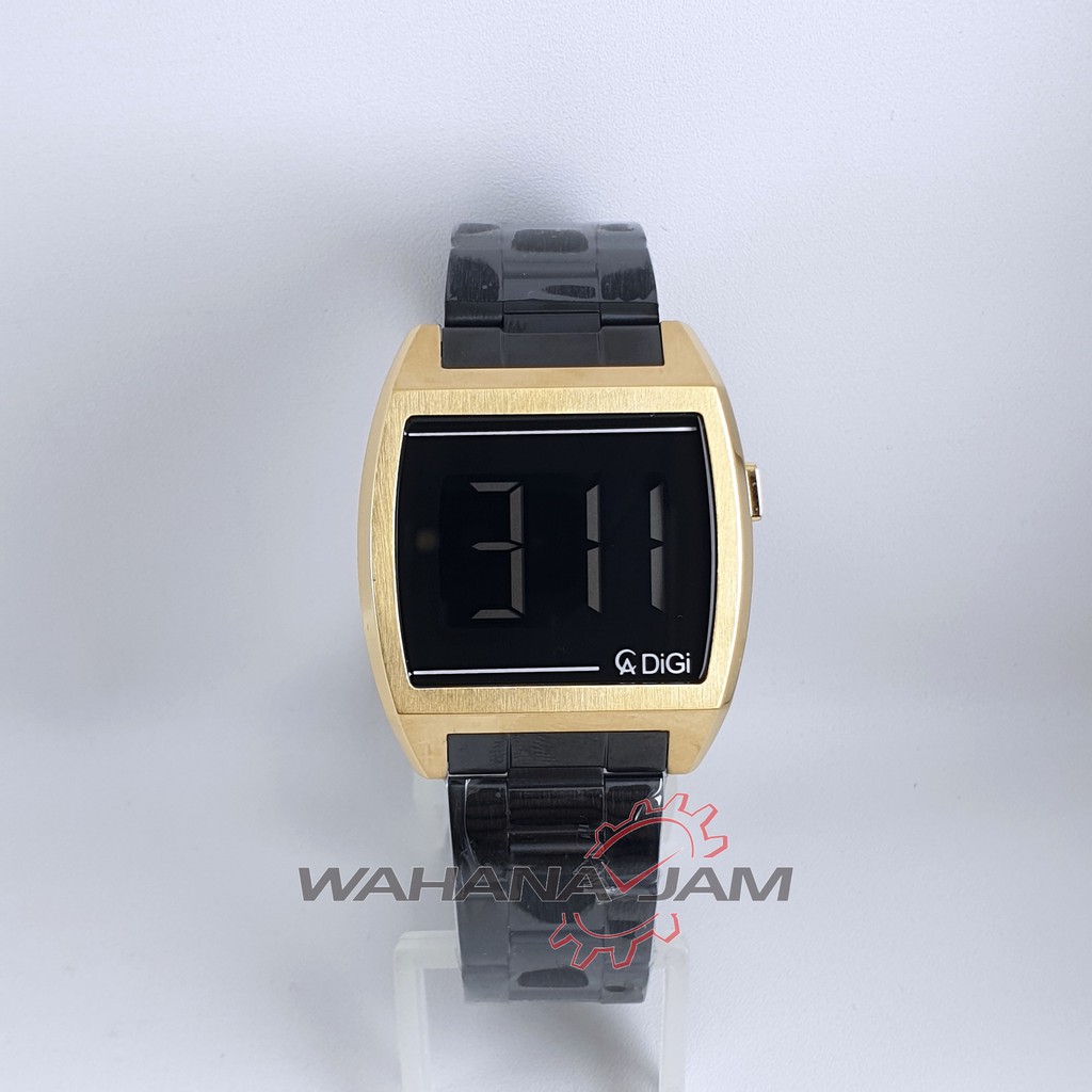 Alexandre Christie AC 9229 LH BGBBA / Jam Tangan Wanita AC9229  Rantai Digital Hitam Gold Original