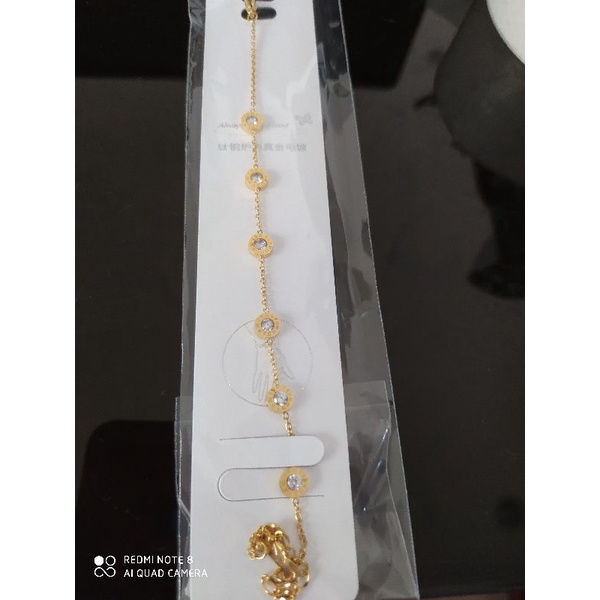 GG Gelang Tangan 6 Mata Angka Romawi Titanium