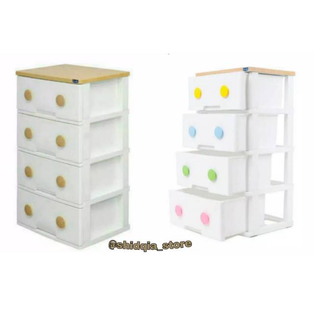 Rovega Kabinet Lemari  Plastik  4  Susun  Trendy CTR 437 
