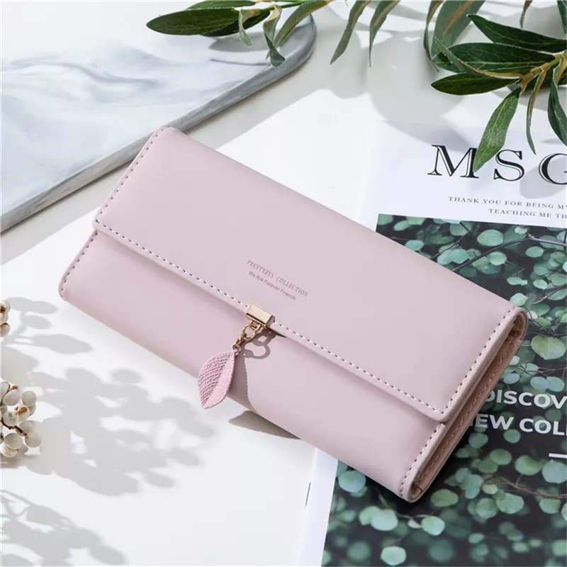 ( GS ) DOMPET LIPAT PANJANG WANITA MOTIF BANDUL DAUN DOMPET PANJANG WANITA