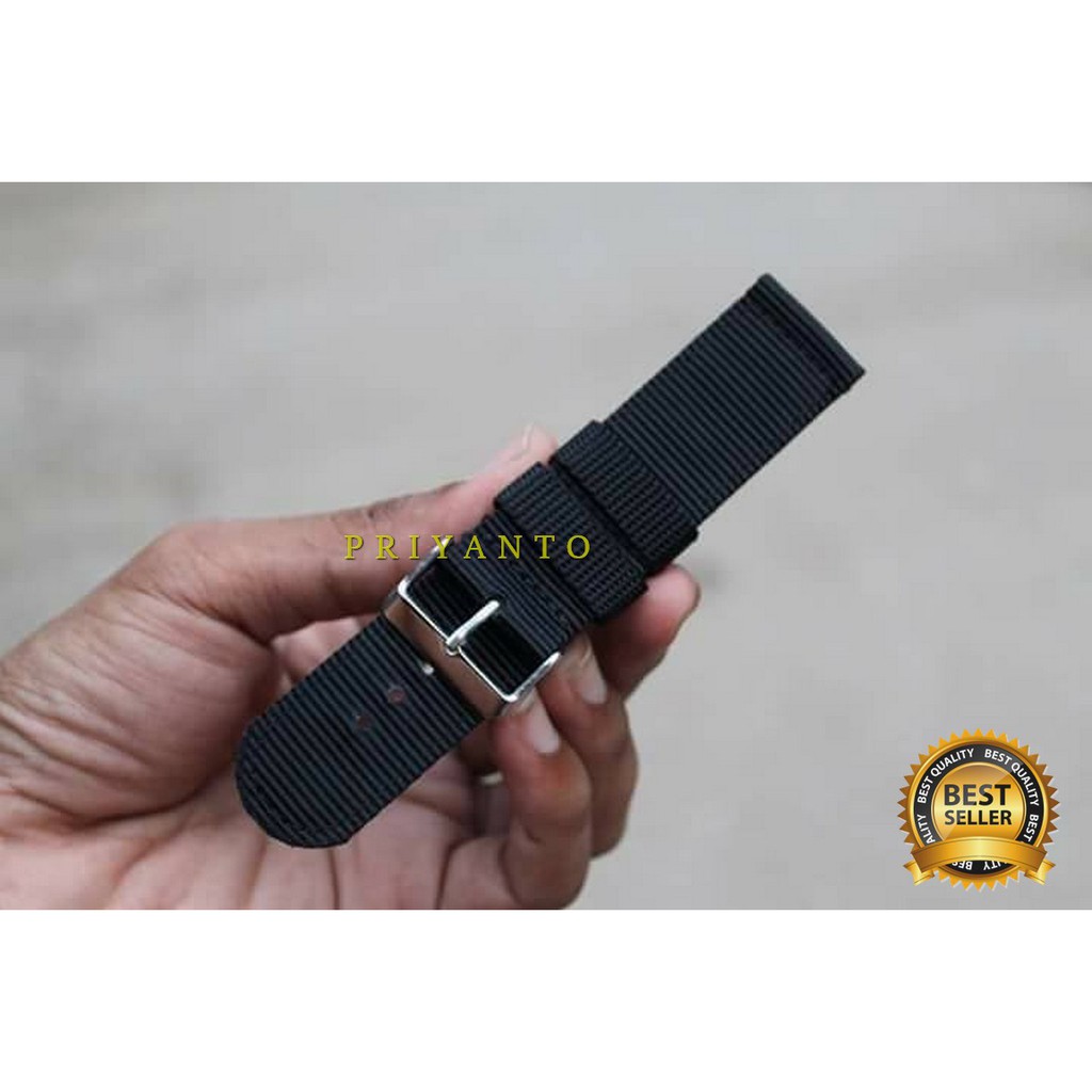 STRAP TALI JAM TANGAN NYLON CANVAS ORIGINAL 20-22-24MM HITAM WATCH BEND KANVAS NYLON TERBAIK 20MM 22MM 24MM