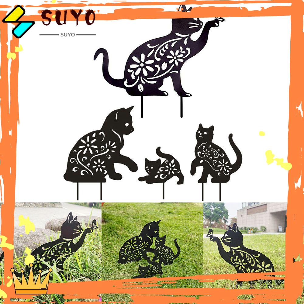 Suyo 3PCS / Set Ornamen Bentuk Siluet Landak Kucing Untuk Dekorasi Outdoor