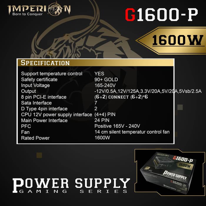 Power Supply / PSU Gaming Imperion G1600-P 1600W Gaming Series