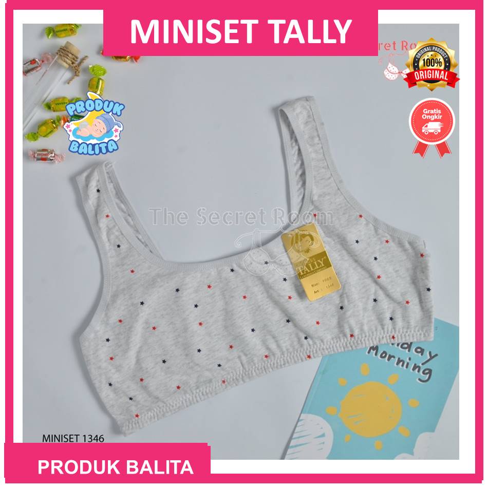 TALLY MINISET 1346 Miniset Anak Motif Polkadot Tanpa Busa Free Size Terlaris