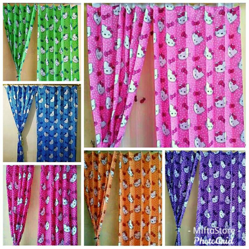 GORDEN JENDELA PINTU KAMAR ANAK KARAKTER HELLO KITTY MURAH