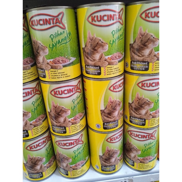makanan kucing basah kucinta kaleng 400gr wet food400gr ikan pilchard