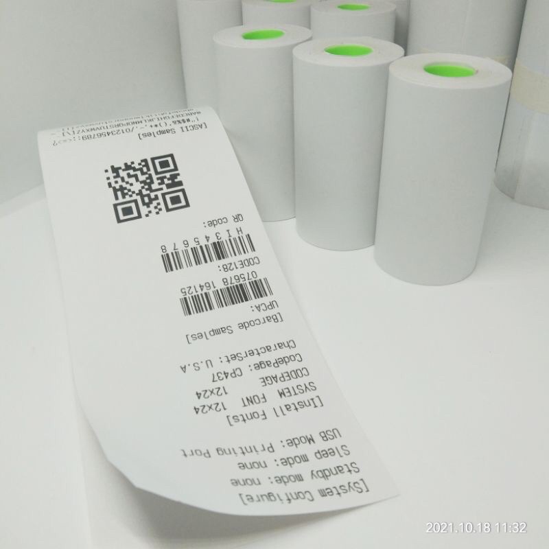 

Label Stiker Continuous Roll Thermal Sticker 57x30 57 x 30 mm 5M peripage A6 printer