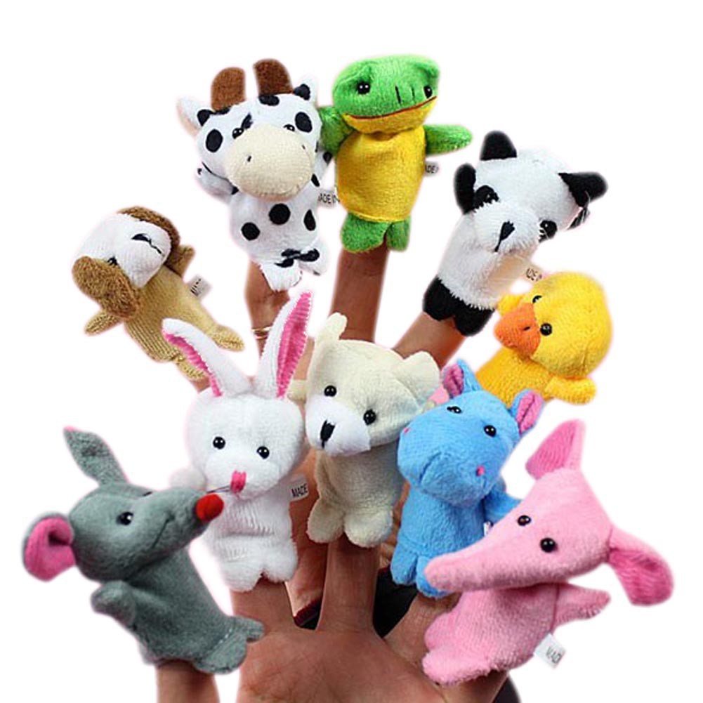 Bayar Di Tempat 10pcs Boneka Jari Bentuk Hewan Bahan Flanel Untuk