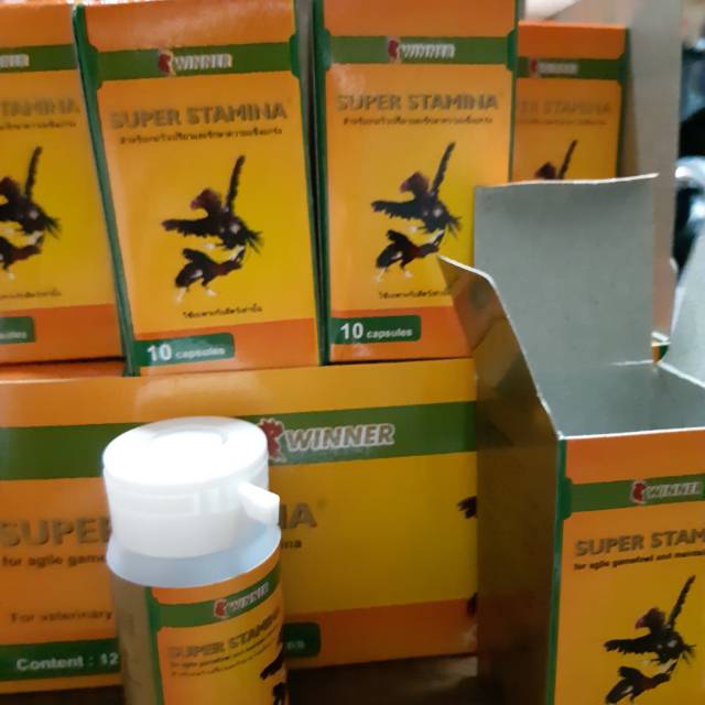 Super stamina 10cap vitamin ayam tarung meningkatkan stamina tenaga sebelum dan  sehabis tarung amsiong luka dalam dll ori winner medion