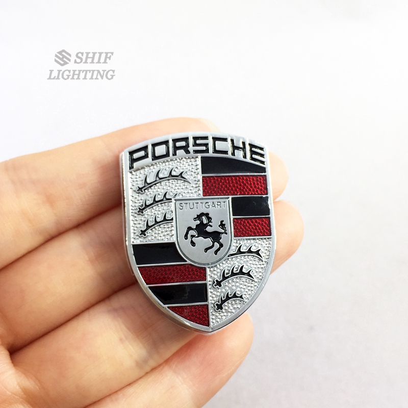 Stiker logo PORSCHE Bahan Metal Untuk Dekorasi Mobil