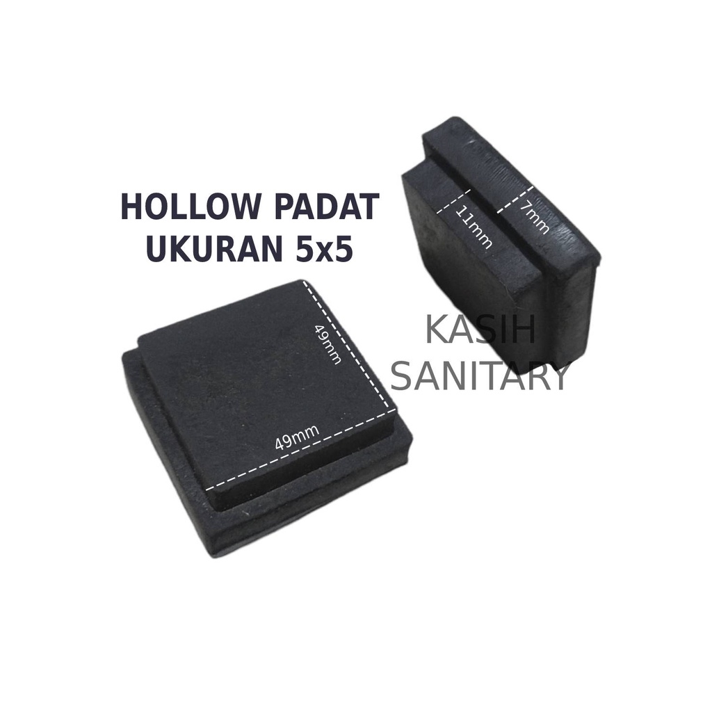 Karet hollow padat 5x5 karet alas penutup kaki besi meja dan kursi karet holo kaki kursi dan meja be