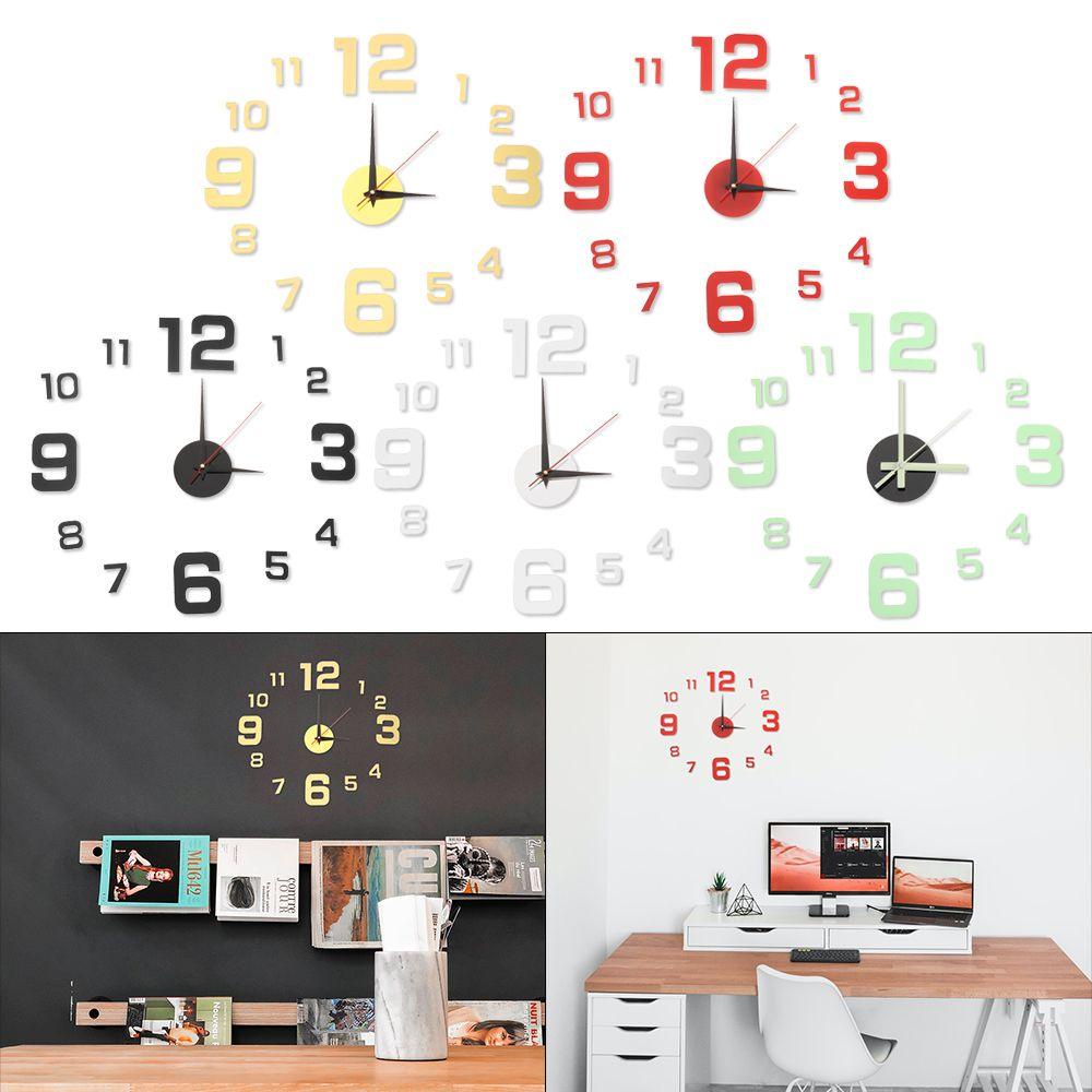 Populer Jam Dinding DIY Luminous Frameless Digital Clock