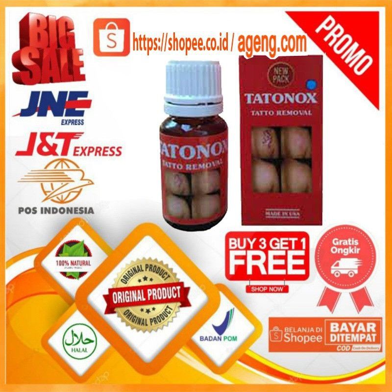 (BAYAR DI TEMPAT) Cara Menghilangkan Tato atau Tattoo dengan Tattonox Obat Penghilang Tatto Permanen