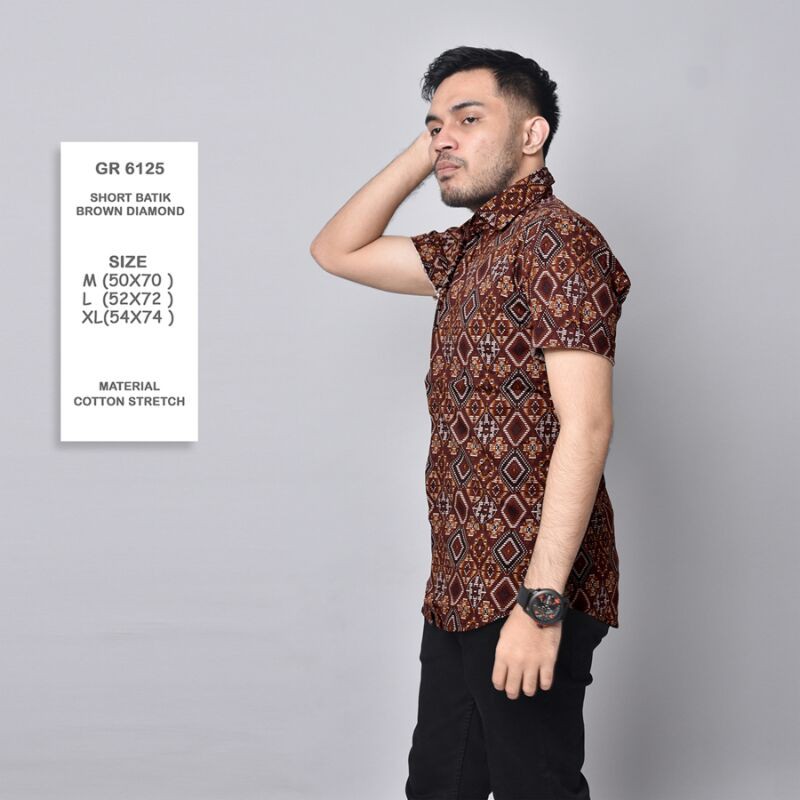BATIK PRIA BORDIR DISTRO SOGAN LENGAN PENDEK