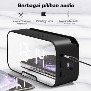 goojodoq LED Display Alarm Jam Bluetooth Portable Dan FM Radio Wireless Bass Mini Stereo Original Speaker