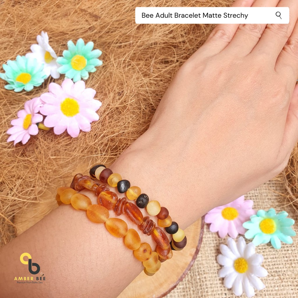 Gelang Kesehatan Amber Dewasa Premium Matte By Amber Bee