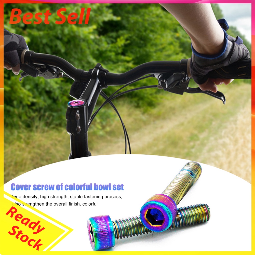 2pcs M6 Road Bike Bowl Cover Bicycle Stem Top Cap Screw for 30mm Fork Tube