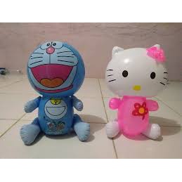 GROSIR 12 BIJI Balon Tiup CAMPUR DORAEMON dan HELLO KITTY termurah bisa dijual kembali – Mainan Balo