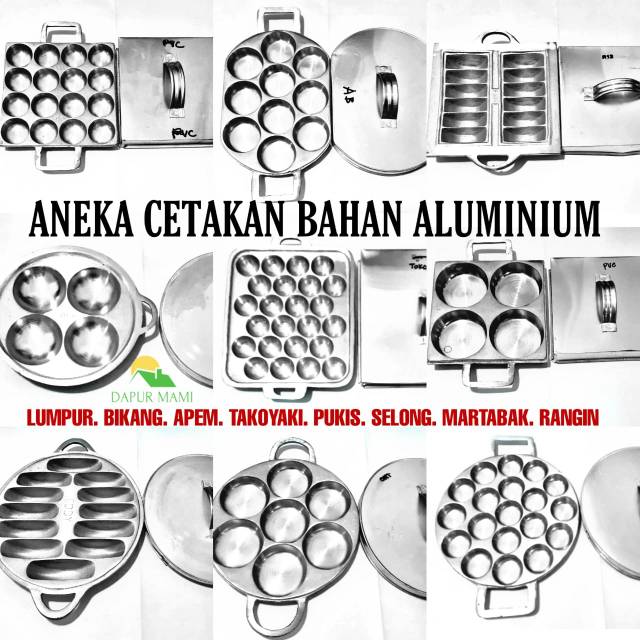 CETAKAN ALUMINIUM Kue Apem Lumpur Pukis Dorayaki Martabak Mini Rangin Bikang Takoyaki Kue Cubit