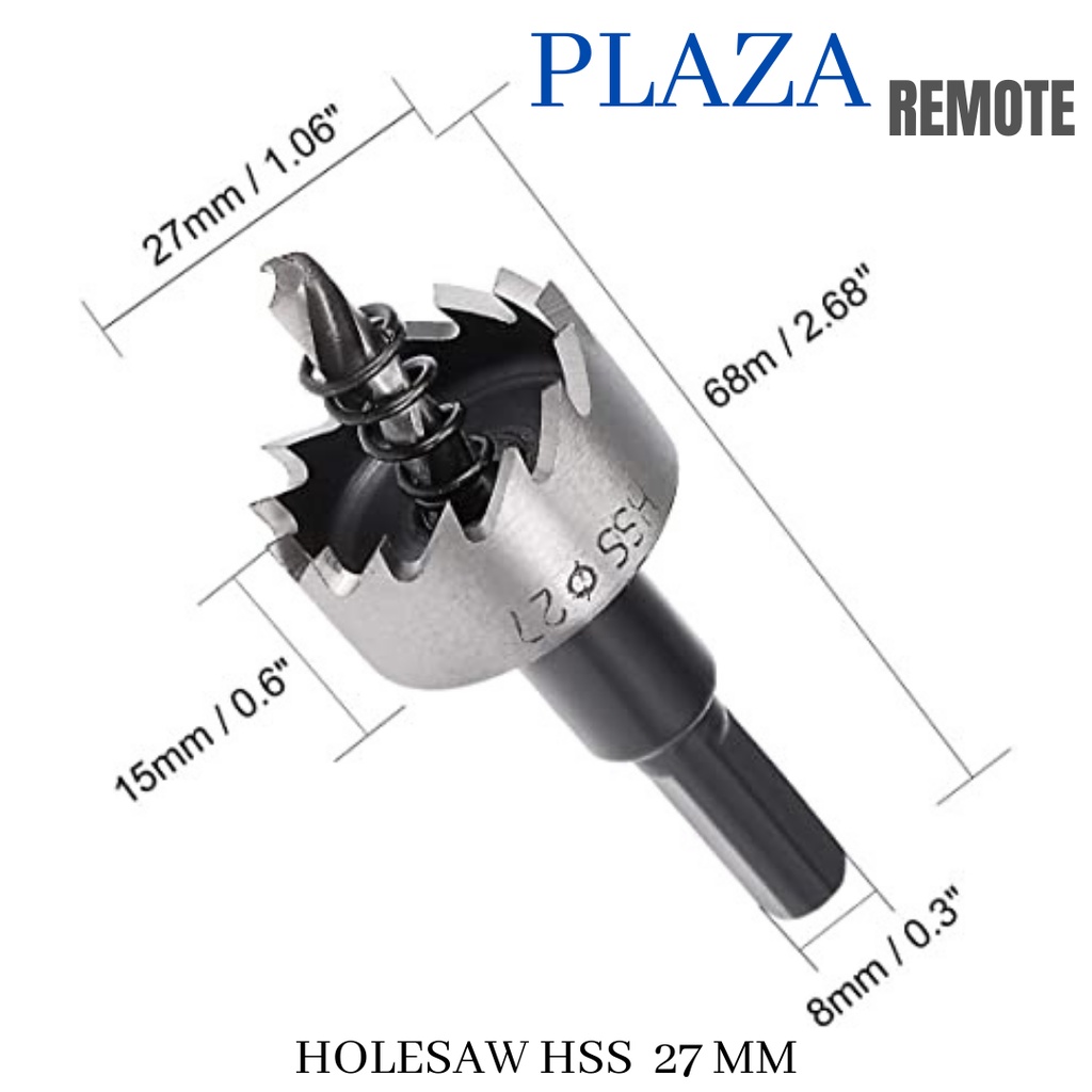 MATA BOR BESI HOLE SAW HSS TITANIUM DRILL BIT BESI METAL CARBIDE 27 MM