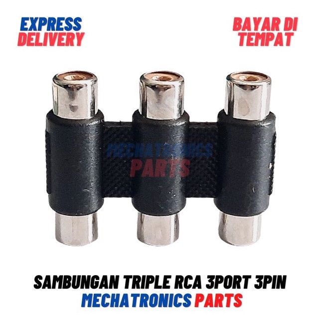 [5755] Sambungan Triple RCA 3Port 3Pin